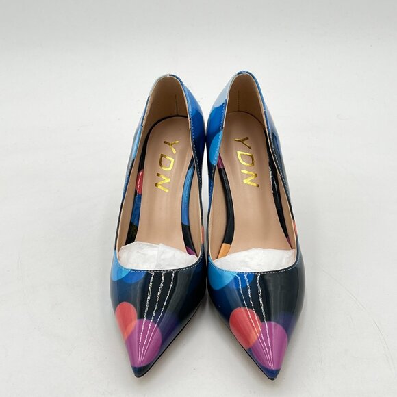 YDN Women Chic Pointed Closed Toe Mid Heel Pumps Slip on Stilettos Slide Dress S - Picture 3 of 8